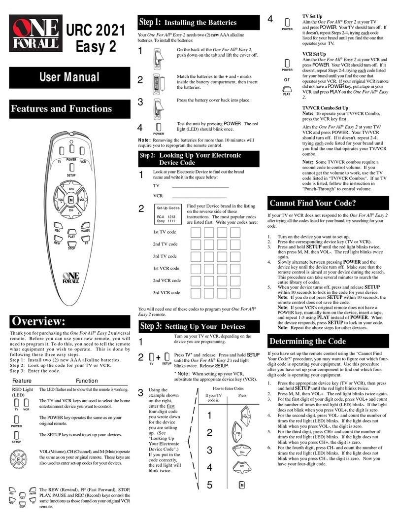 One Forall Easy 2 user manual