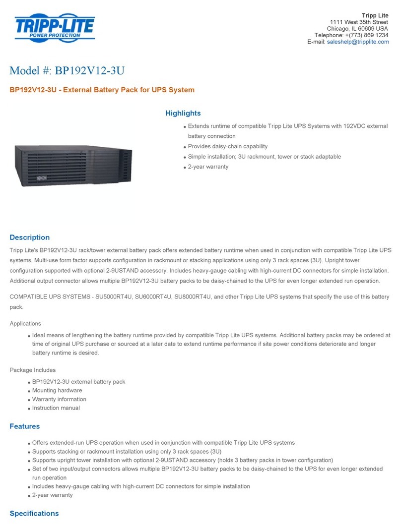 Tripp Lite BP192V12-3U User manual Tripp Lite BP192V12-3U User manual