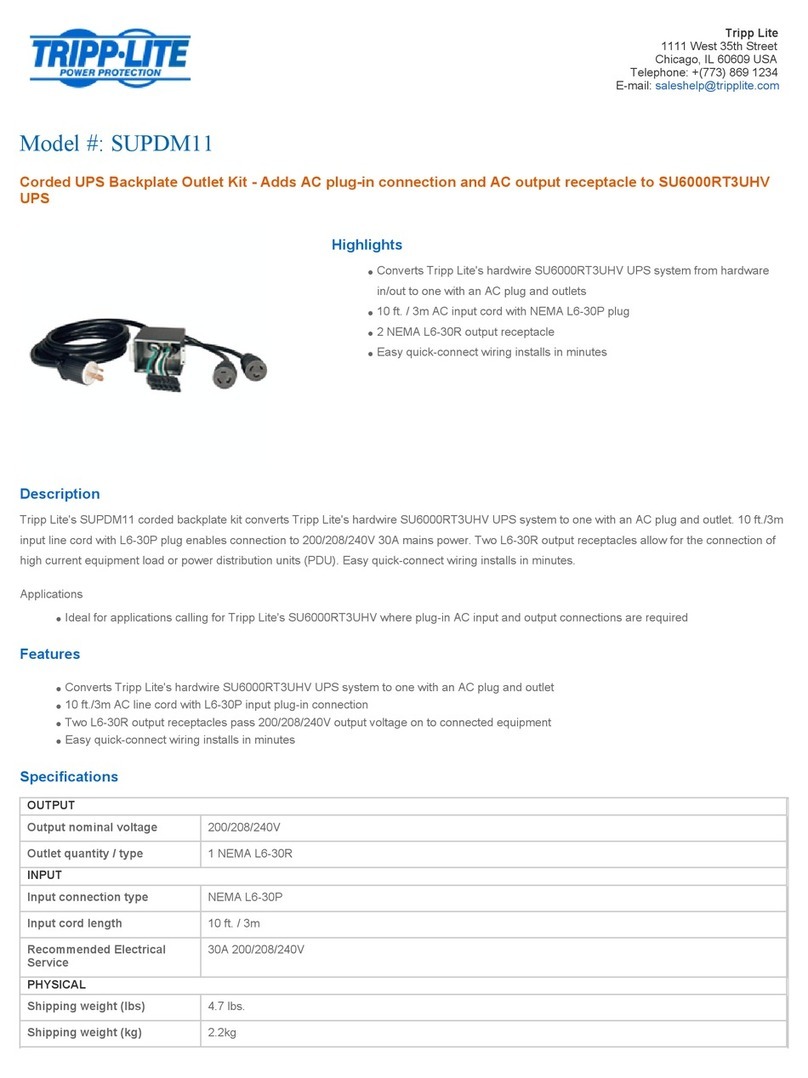 Tripp Lite SUPDM11 User manual