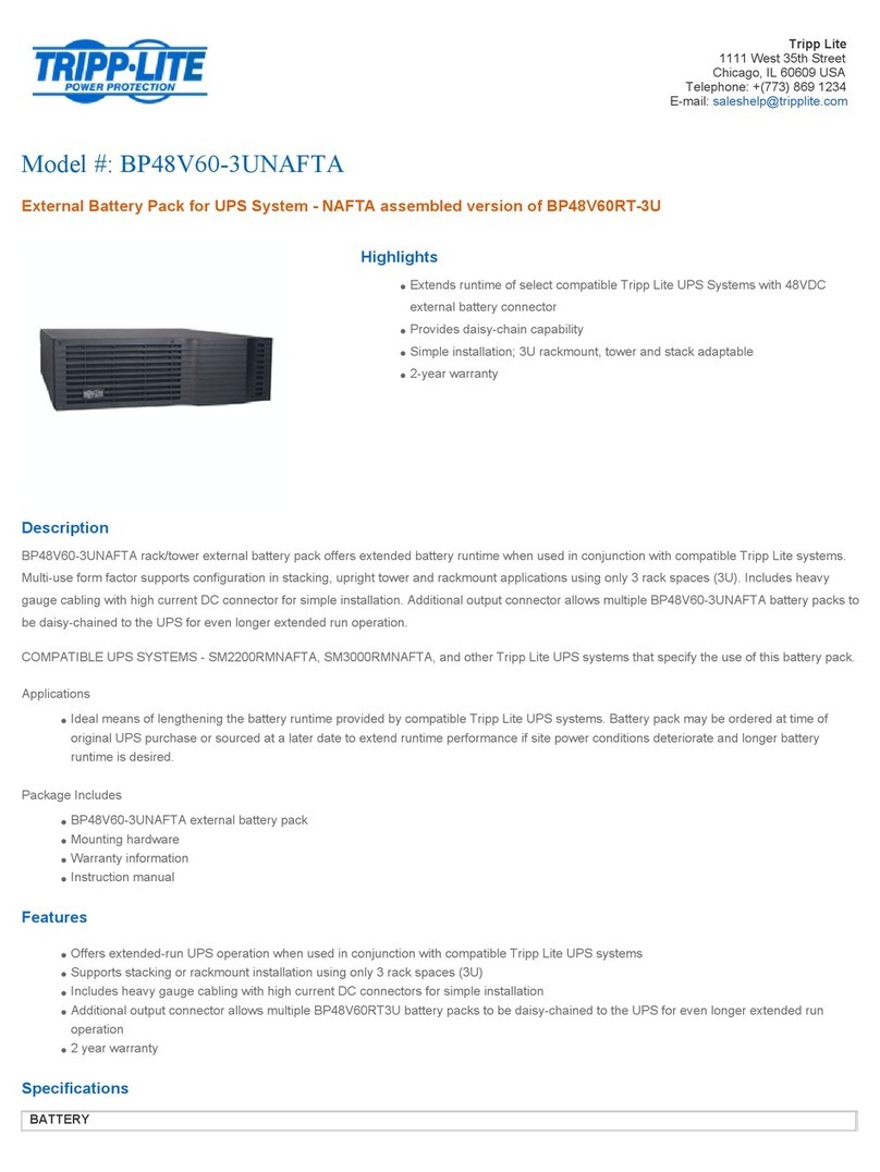 Tripp Lite BP48V60-3UNAFTA User manual Tripp Lite BP48V60-3UNAFTA User manual