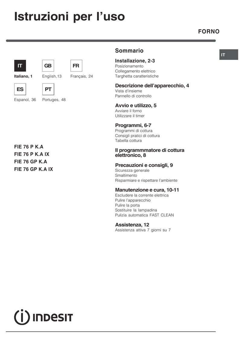 Indesit FIE 76 P K.A operating instructions