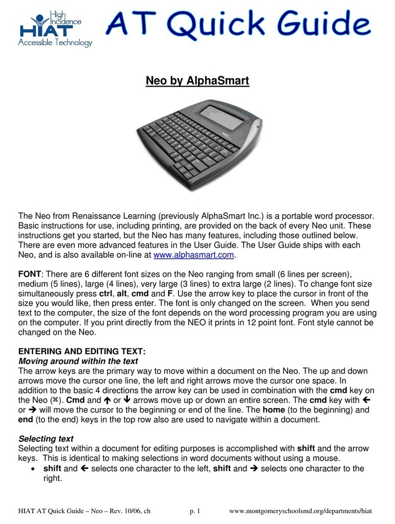 Alphasmart NEO quick guide