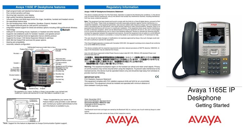 Avaya 1165E User manual