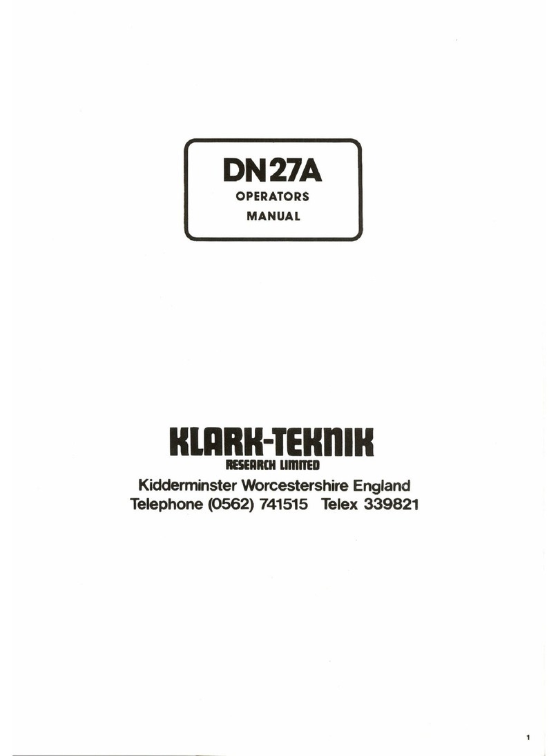 Klark Teknik DN27A Operator's manual