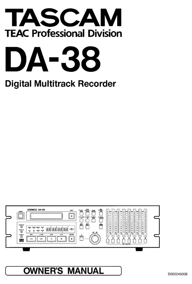 Tascam DA-38 owner's manual