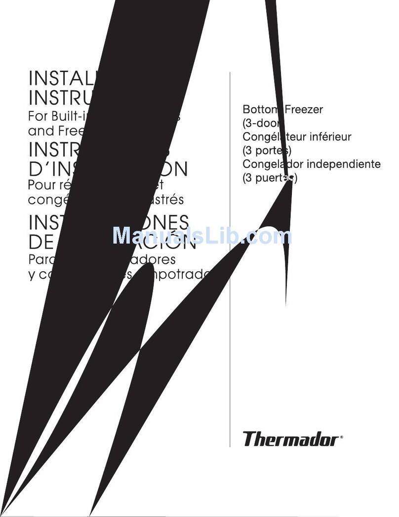 Thermador Bottom Freezer (3 Door) installation instructions