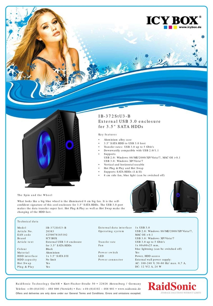 RaidSonic IB-372StU3-B User manual
