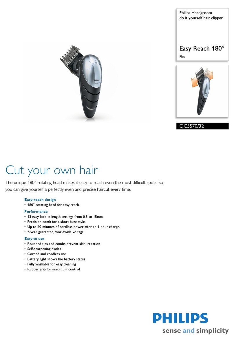 Philips Headgroom QC5570/32 Specifications