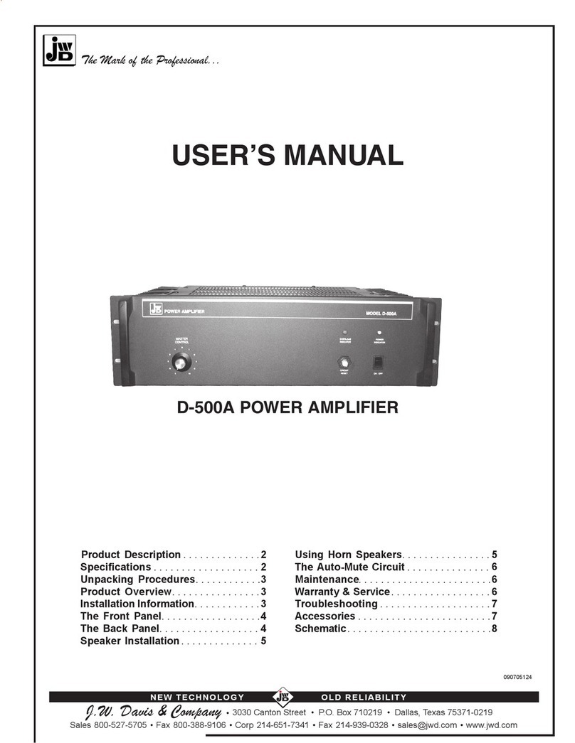 J. W. Davis & Company D-500A user manual J. W. Davis & Company D-500A user manual