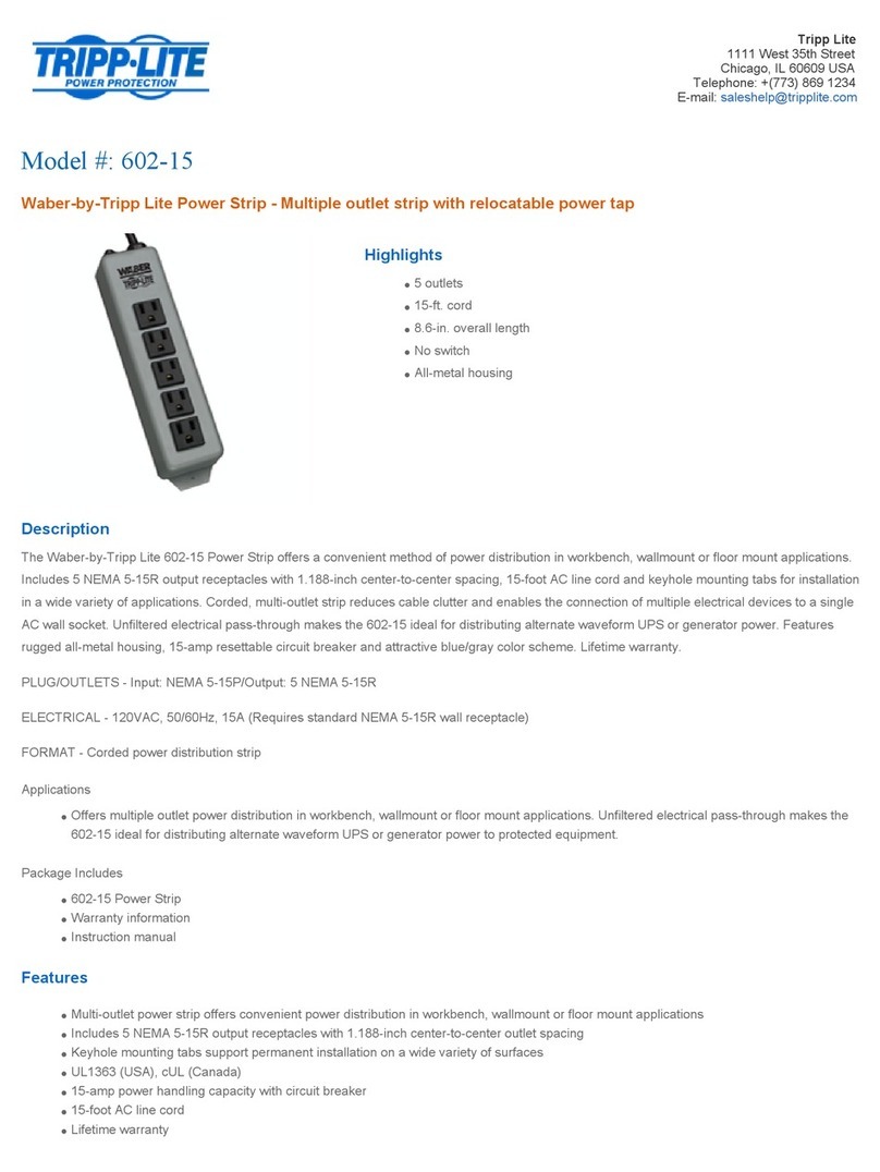 Tripp Lite 602-15 Specifications