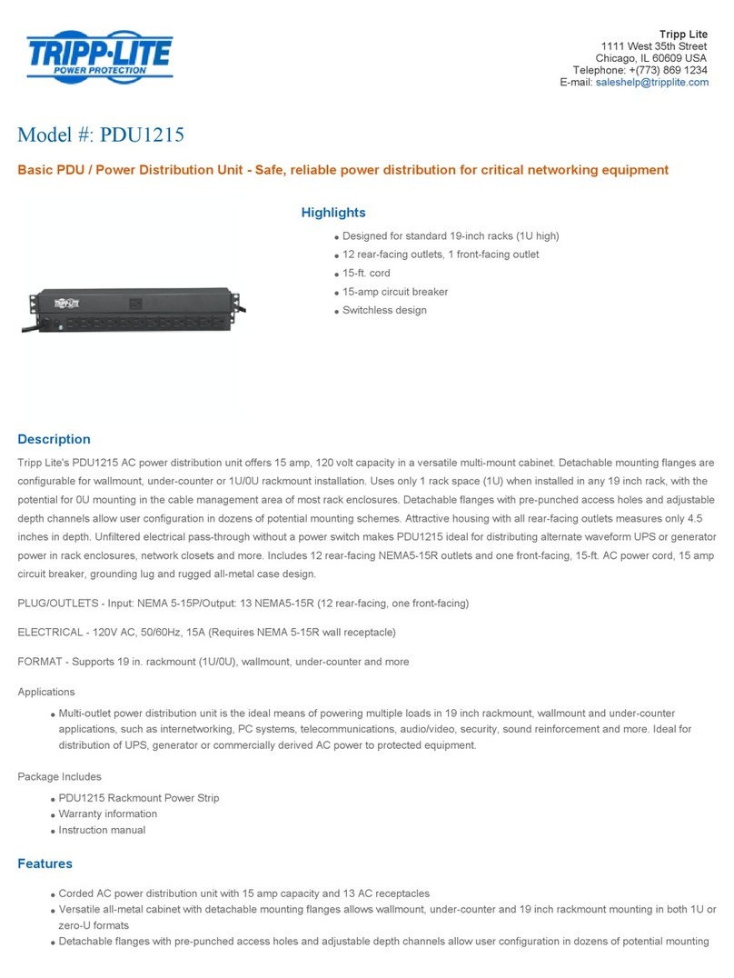 Tripp Lite PDU1215 Specifications