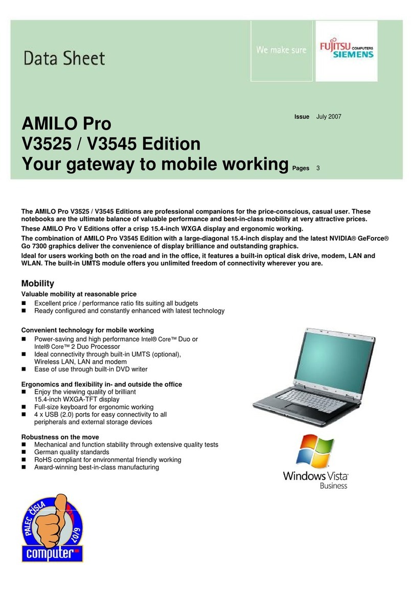 Fujitsu Siemens Computers AMILO Pro V3525 Edition datasheet