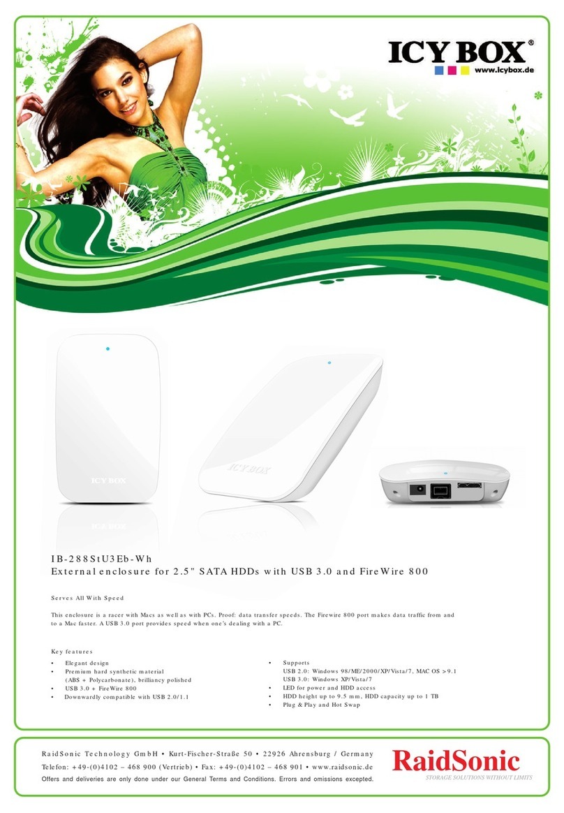 RaidSonic IB-288StU3Eb-Wh Specifications