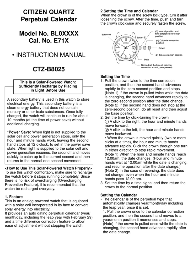 Citizen Quartz CTZ-B8025 User manual