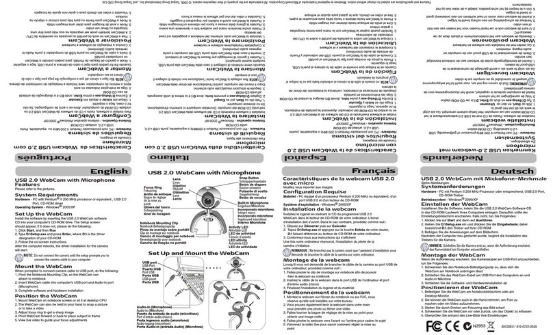Targus USB 2.0 WebCam User manual