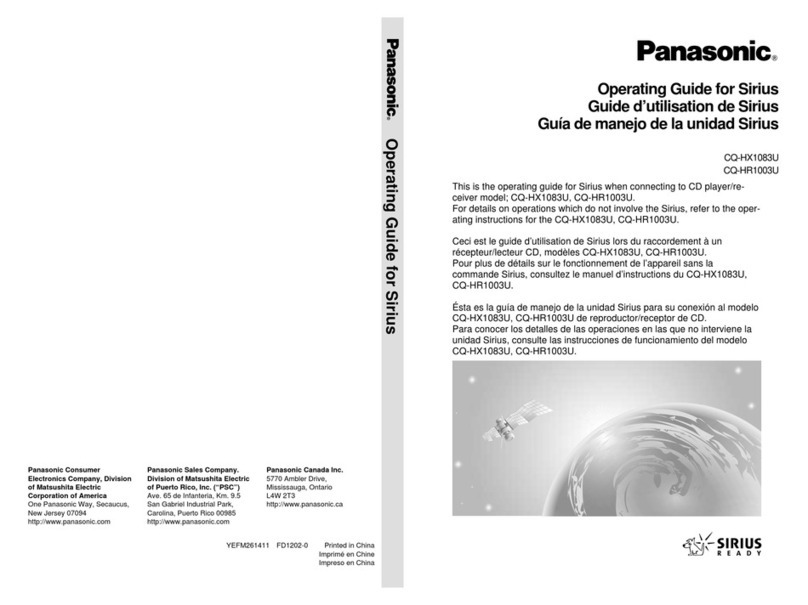 Panasonic CQHX1083U - AUTO RADIO/CD DECK User manual