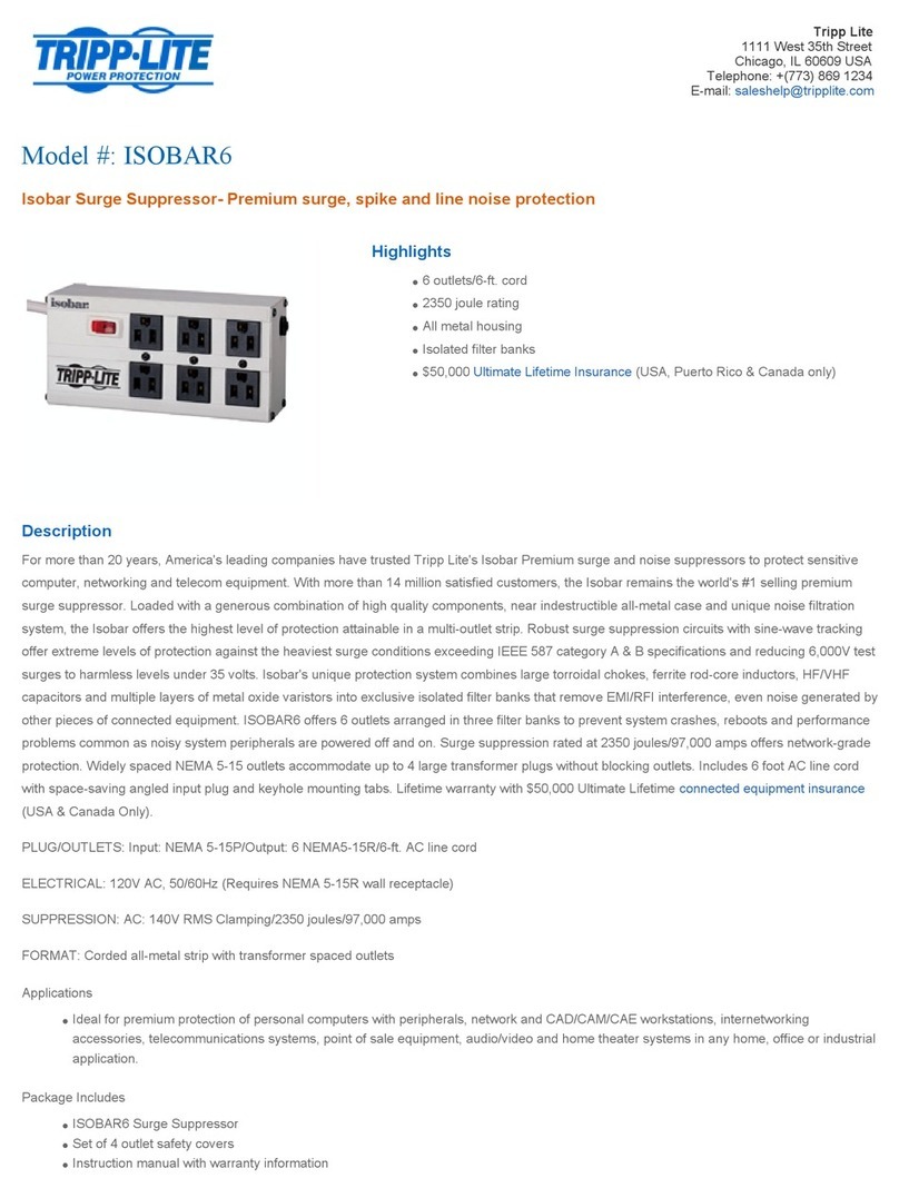 Tripp Lite ISOBAR6 User manual