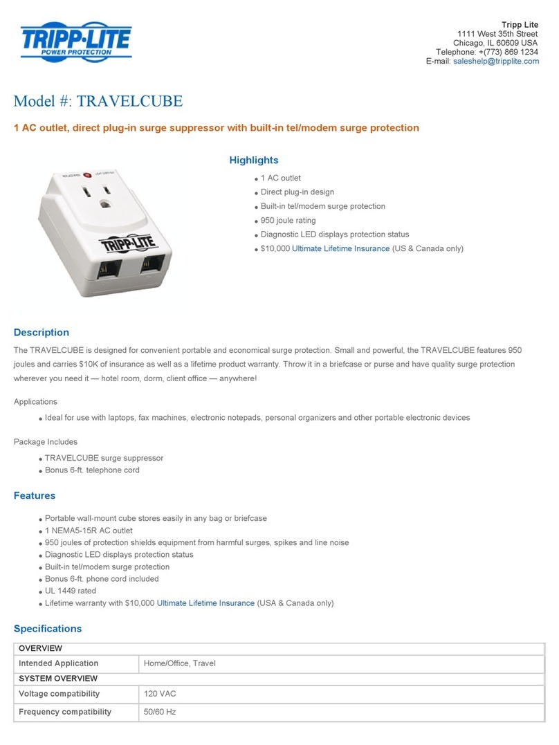 Tripp Lite TRAVELCUBE User manual