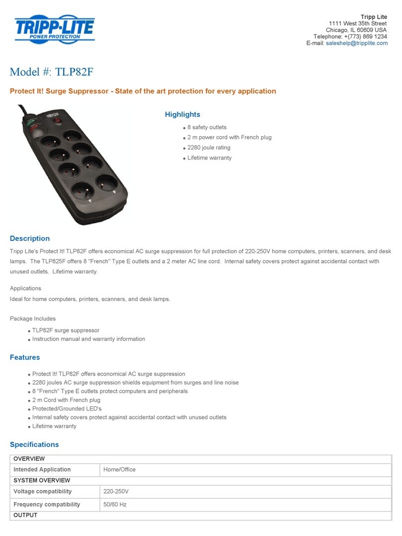 Tripp Lite TLP82F Specifications