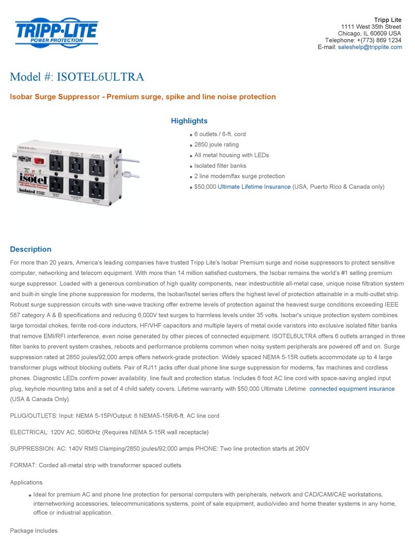 Tripp Lite ISOTEL6ULTRA User manual Tripp Lite ISOTEL6ULTRA User manual