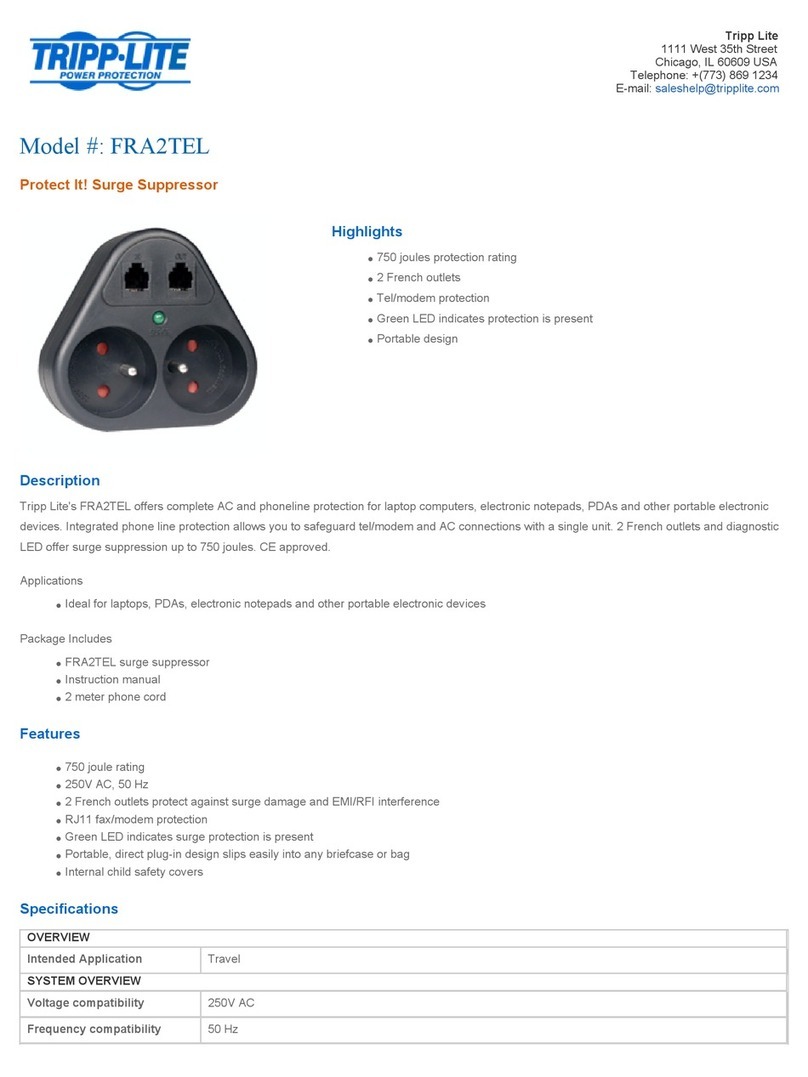 Tripp Lite FRA2TEL User manual