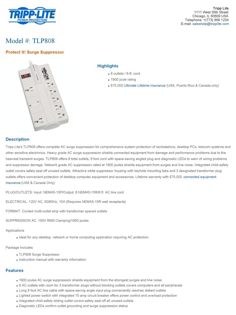 Tripp Lite TLP808 Specifications