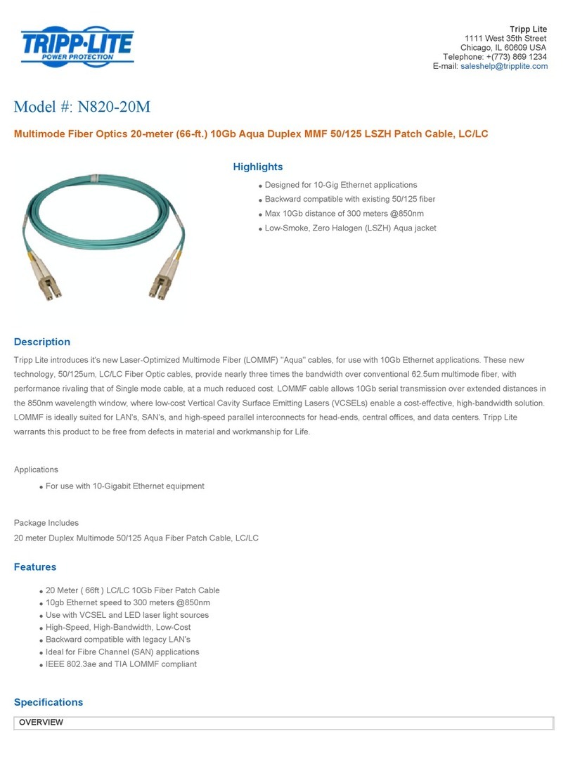 Tripp Lite N820-20M User manual