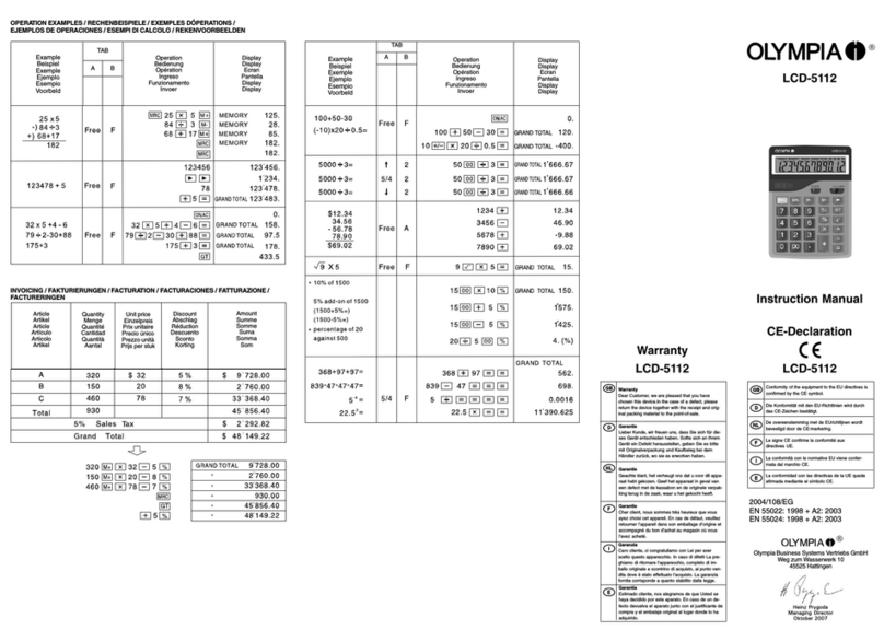 Olympia LCD?5112 User manual