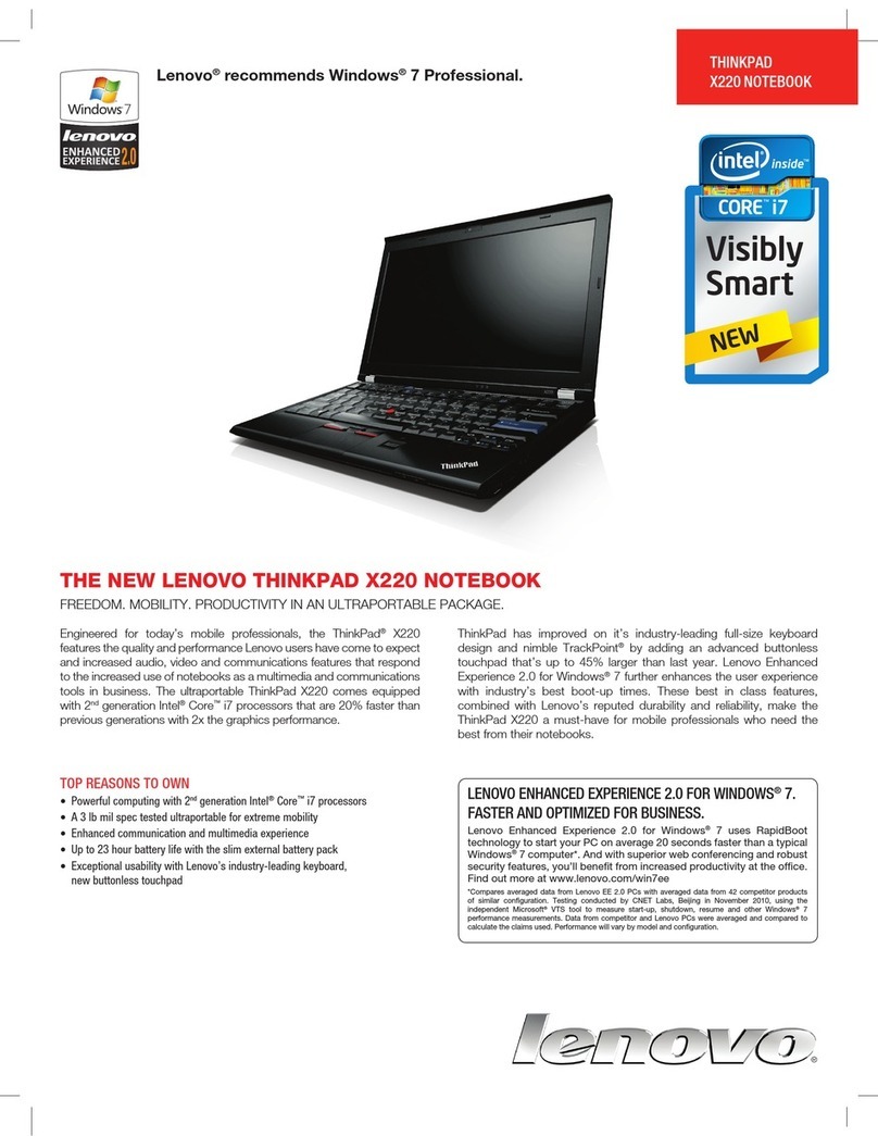 Lenovo ThinkPad X220 Tablet 4298 User manual