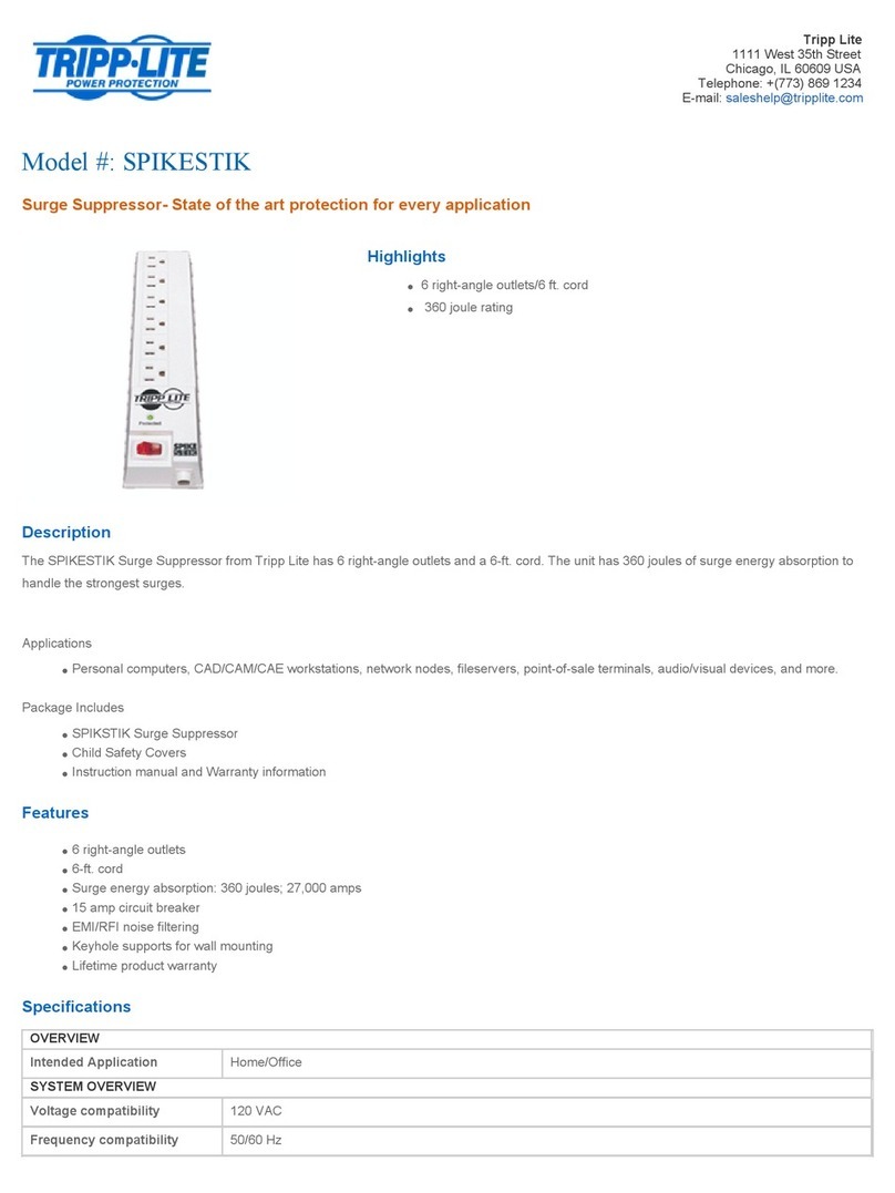 Tripp Lite SPIKESTIK User manual Tripp Lite SPIKESTIK User manual