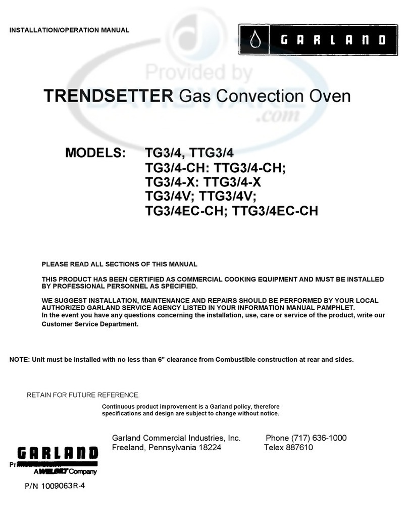 Garland Trendsetter TG3 Installation & operation manual