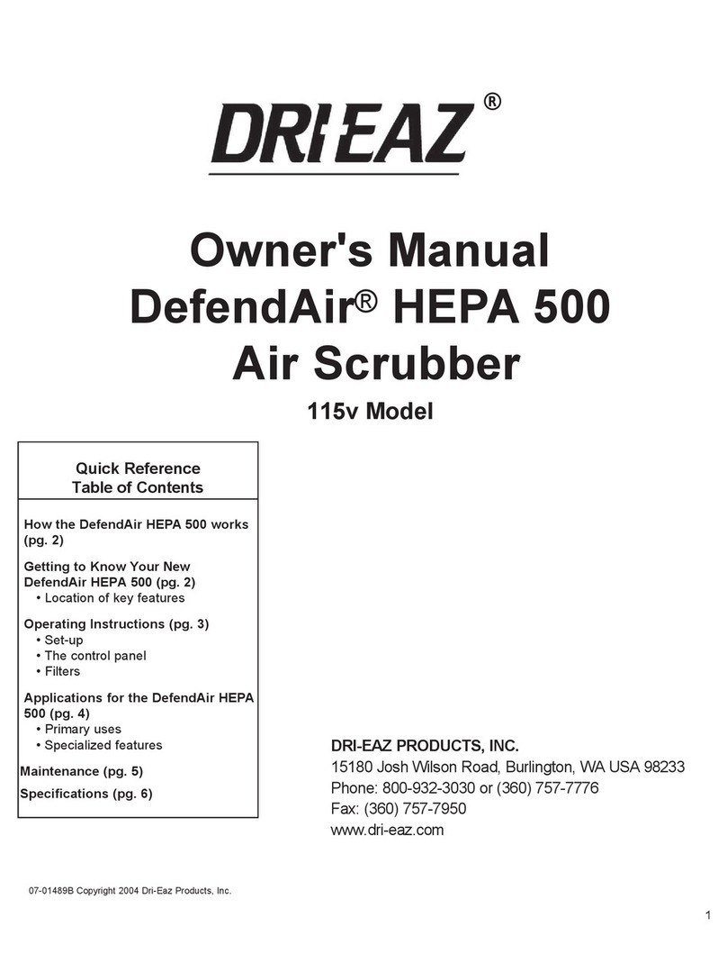Drieaz DefendAir HEPA 500 owner's manual