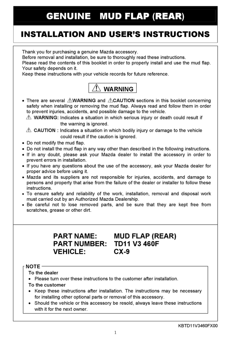 Mazda TD11 V3 460F Installation and user instructions