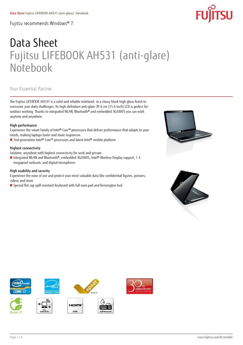 Fujitsu Lifebook AH531 User manual Fujitsu Lifebook AH531 User manual