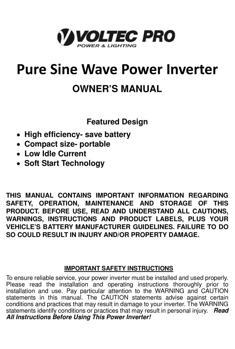 Voltec Pro Pure Sine Wave owner's manual