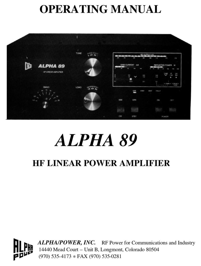 Alpha Power Alpha 89 operating manual