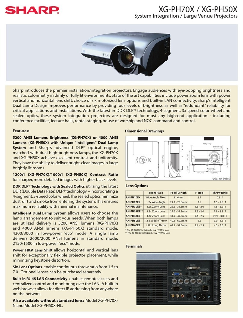 Sharp XG-PH70X - XGA DLP Projector User manual