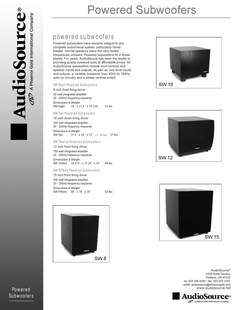 AudioSource SW 8 User manual