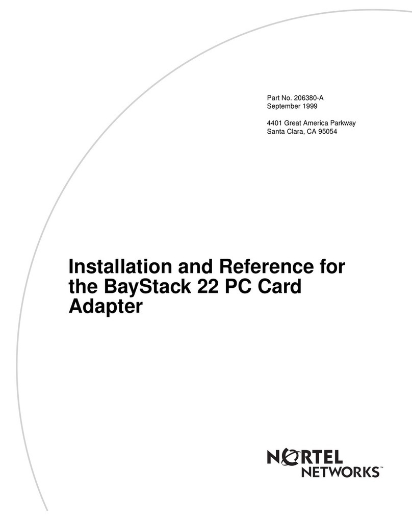 Nortel BayStack 22 206380-A Installation and reference guide