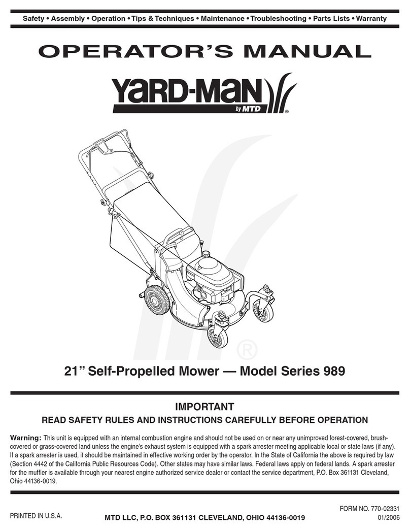 Yard-Man 989 series User manual