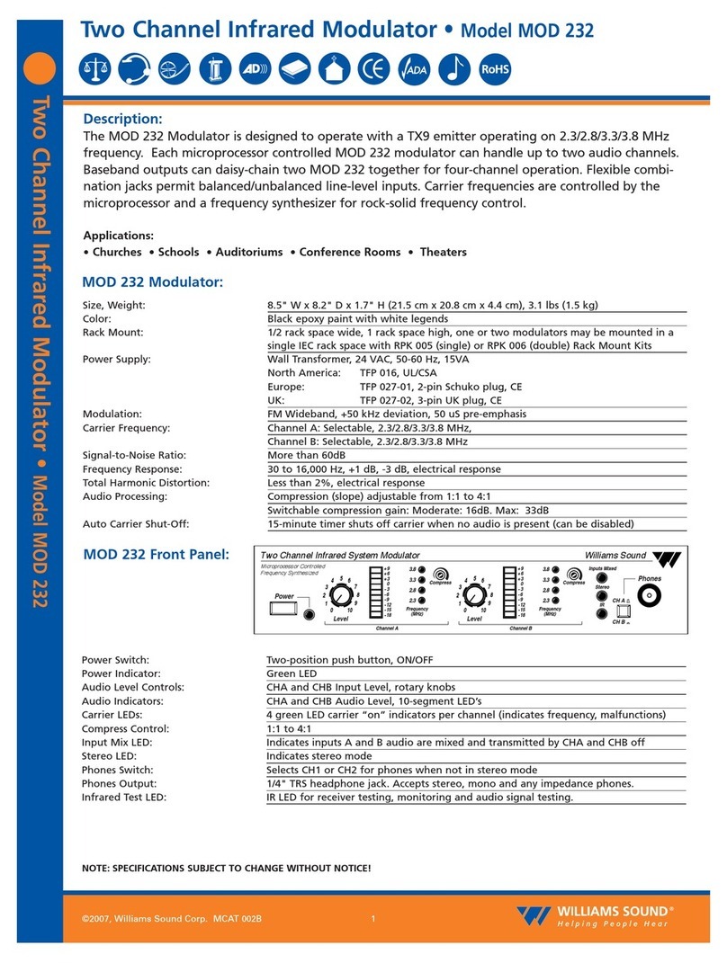 Williams Sound MOD 232 User manual