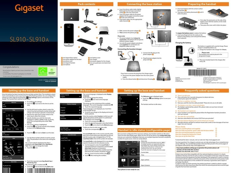 Gigaset SL910 quick start guide