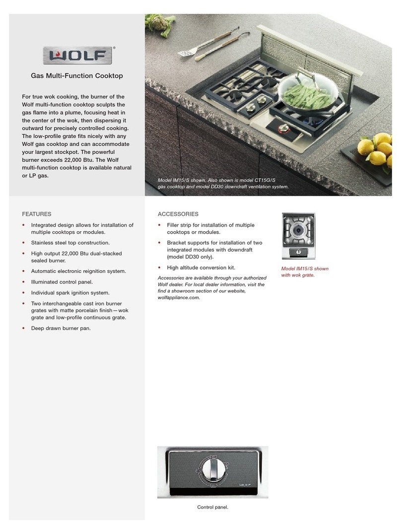 Wolf Gas Multi-Function Cooktop Specifications Wolf Gas Multi-Function Cooktop Specifications