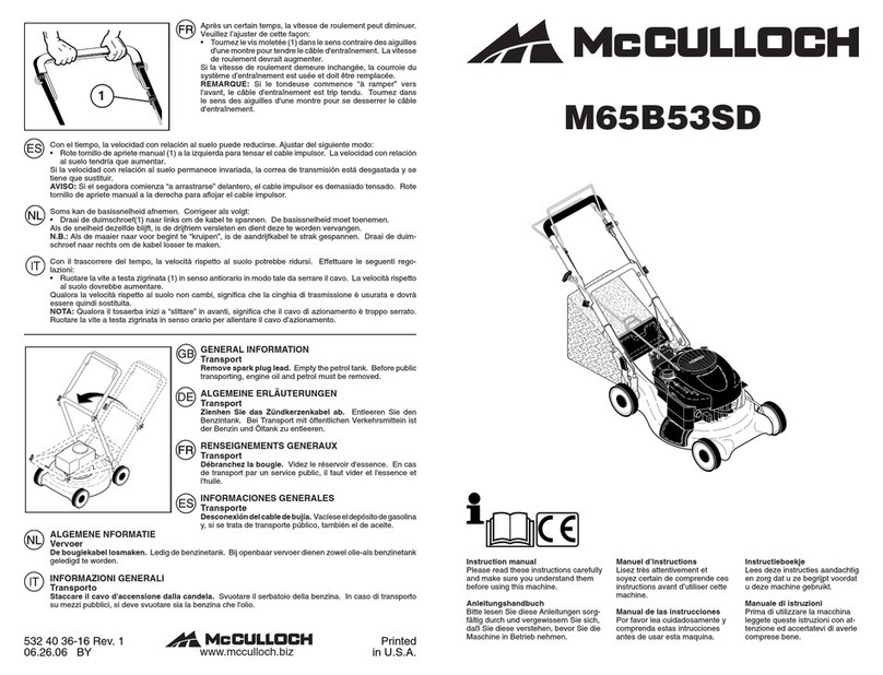 McCulloch M65B53SD User manual