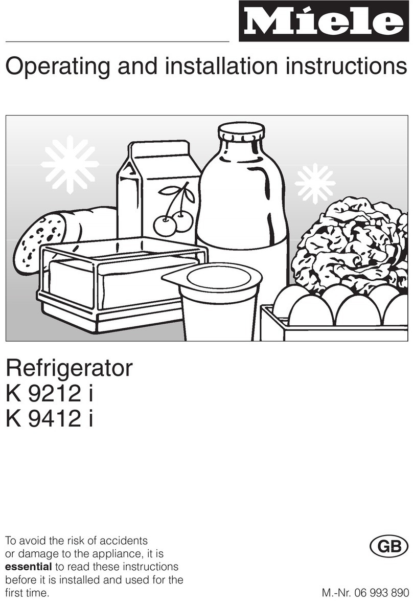 Miele K 9212 I Operating and installation instructions