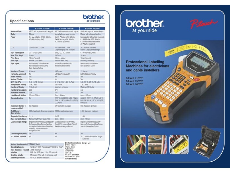 Brother P-touch 7500VP User manual