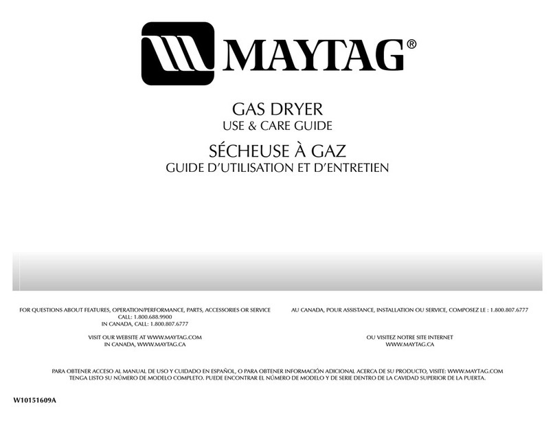 Maytag W10151609A Use & care guide