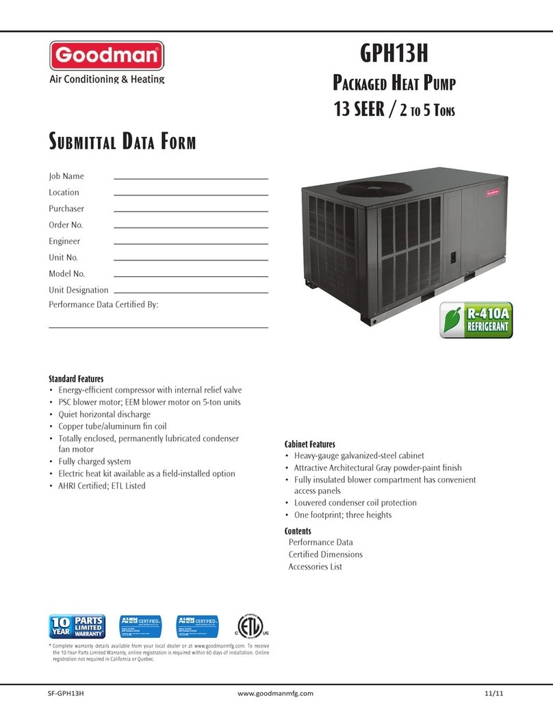 Goodman GPH13H User manual