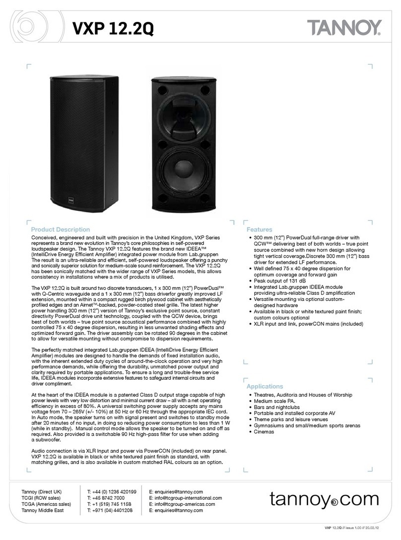 Tannoy VXP 12.2Q User manual