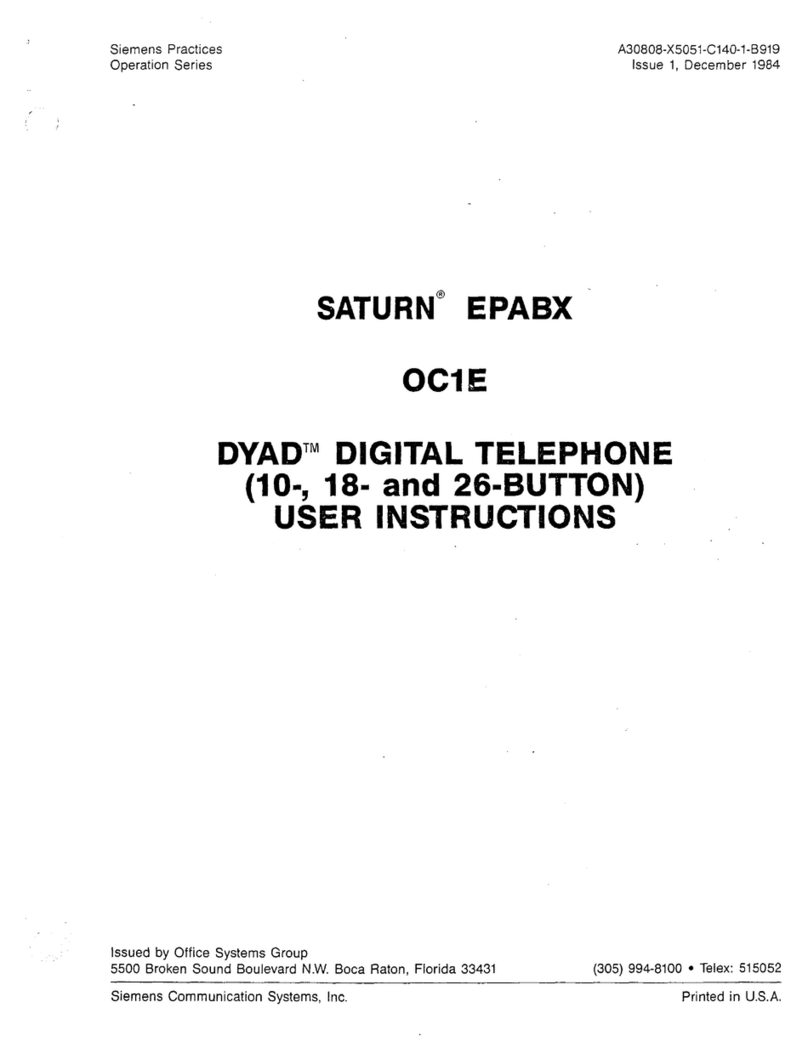 Saturn EPABX OC1E User instructions